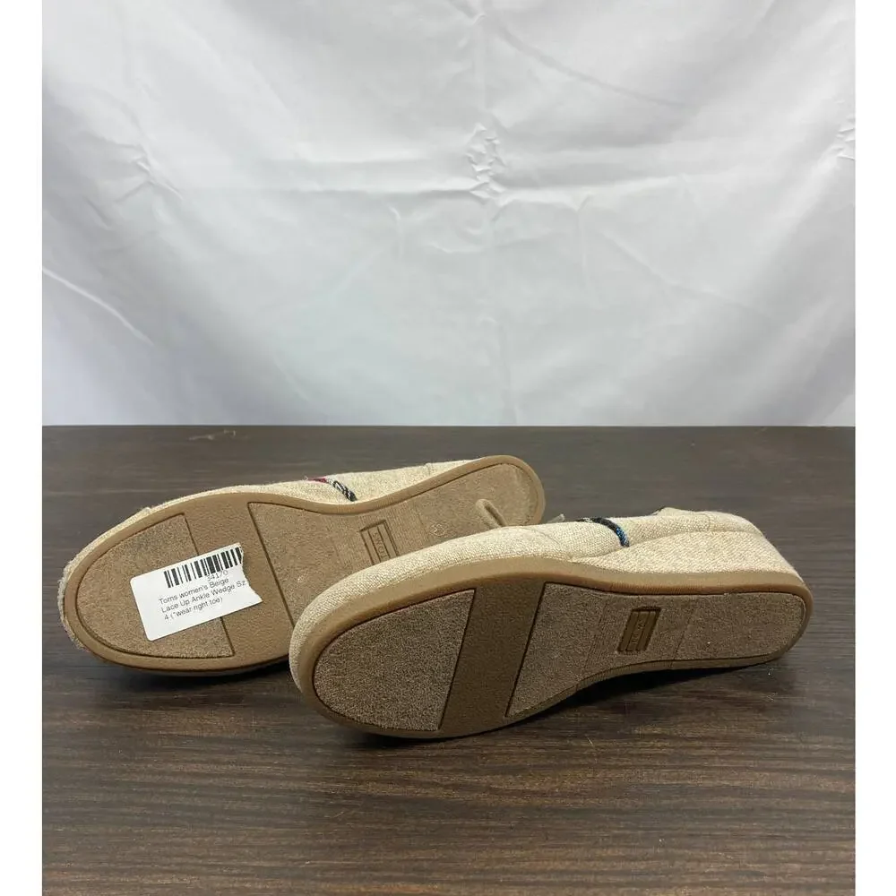 Toms Burlap Natural Desert Wedge Boot